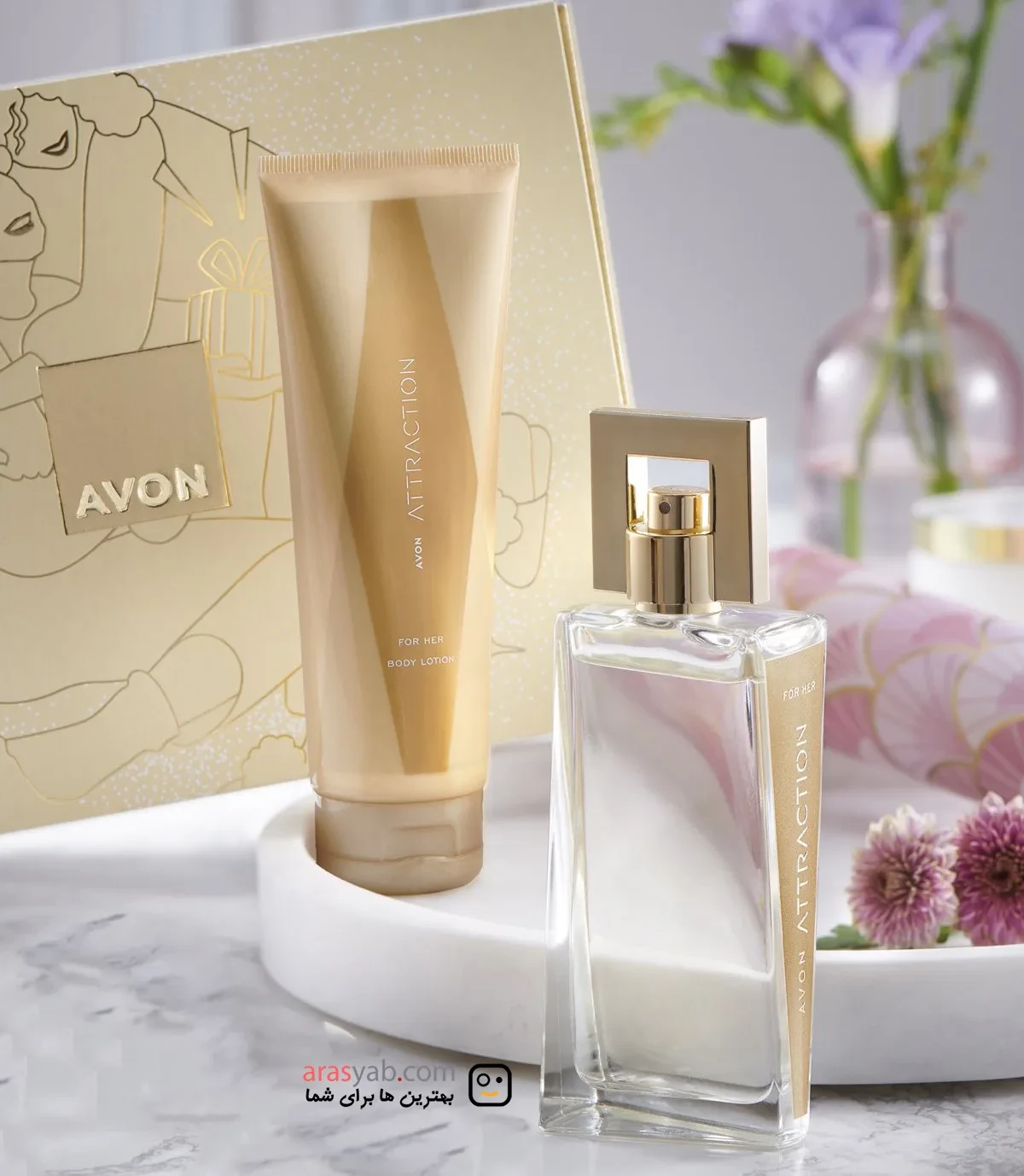 ادکلن زنانه آون Avon مدل اترکشن Attraction رایحه میوه ای چوبی حجم 50 میل