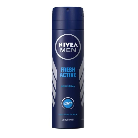 اسپری فرش اکتیو مردانه نیوا مدل Fresh Active آنتی باکتریال 48 ساعته حجم 150 میلی