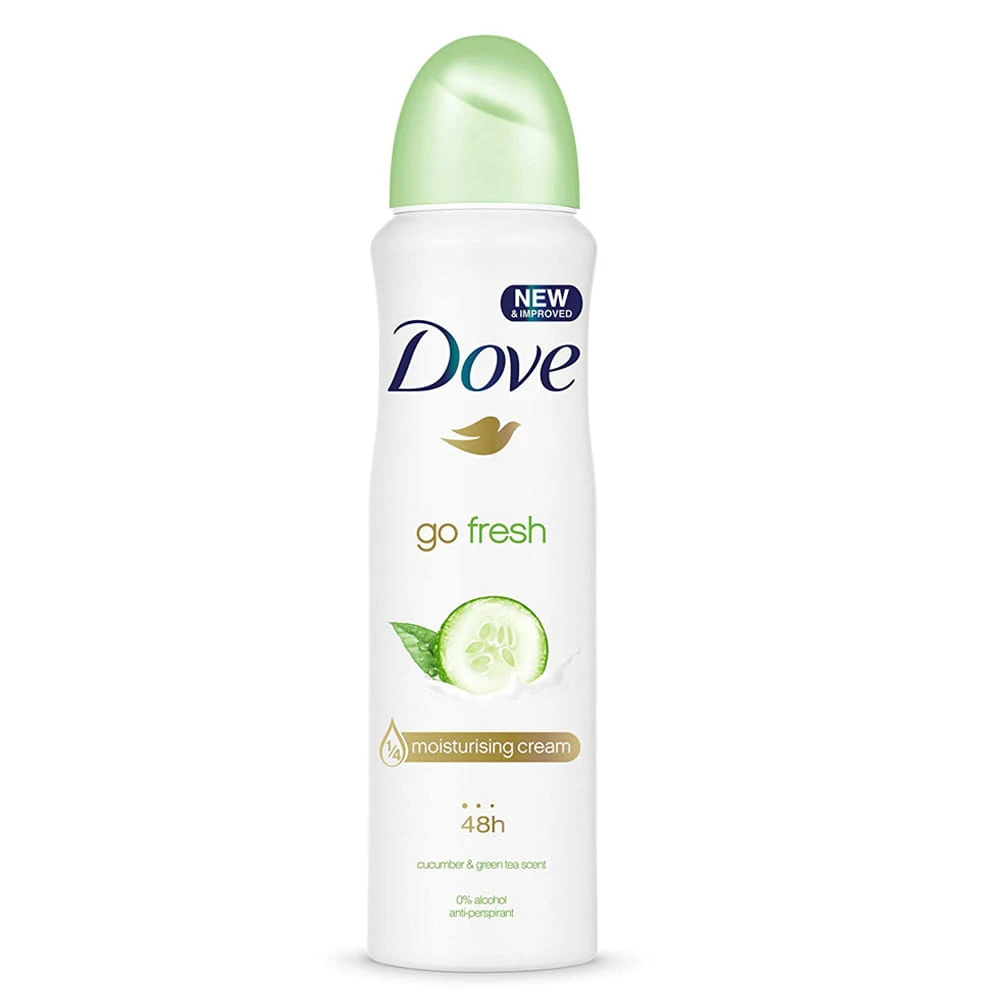 اسپری ضد تعریق زنانه داو مدل go fresh با رایحه خیار و چای سبز حجم 150 میلی