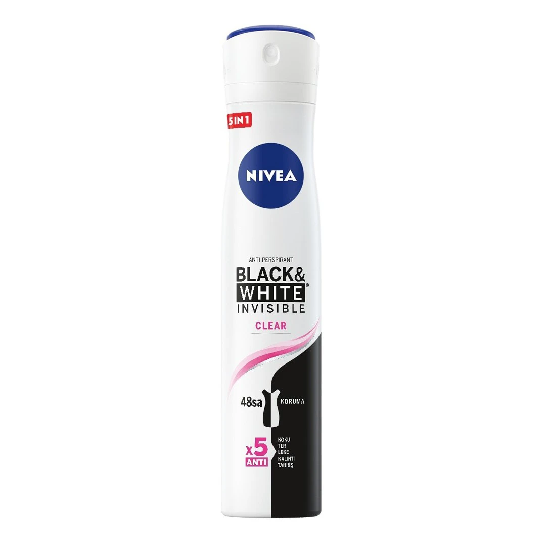 اسپری ضد تعریق بلک اند وایت زنانه nivea مدل Black &amp; White Invisible حجم 150 میلی