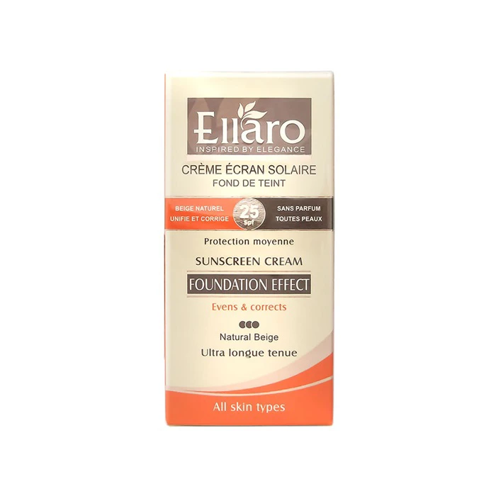 کرم ضد آفتاب رنگی اِلارو بژ طبیعی با SPF 25 حجم 40 میلی
