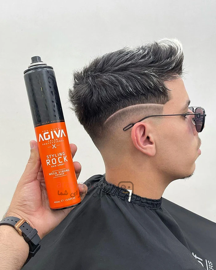 اسپری حالت دهنده نارنجی آگیوا Agiva مدل Styling ROCK قدرت Mega strong حجم 400 میل