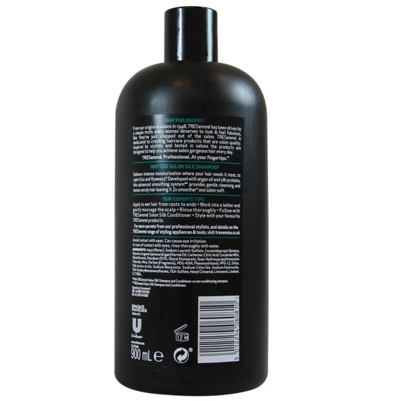 شامپو ترزمه TERSemme مدل Salon Silk برای موهای خشک و وز حجم 900 میلی