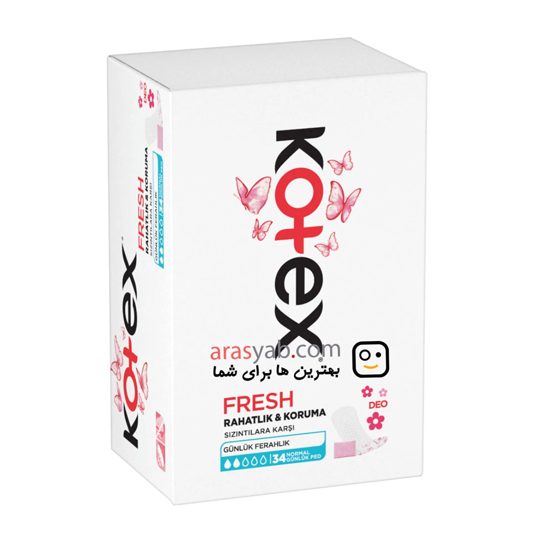 پد روزانه kotex کوتکس سایز نرمال بسته 34 عددی