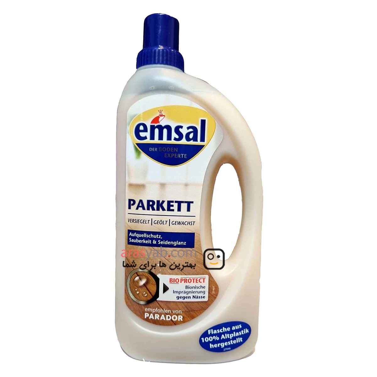 پارکت شوی قدرتمند آلمانی emsal مدل Bioprotec حجم 1 لیتری