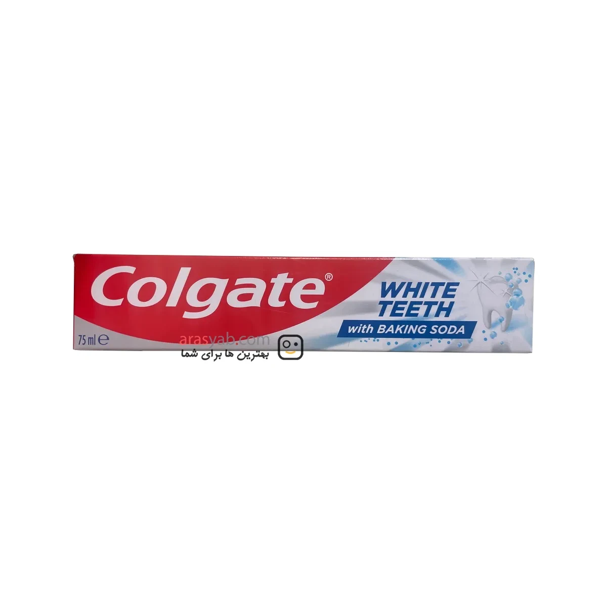 خمیر دندان سفید کننده کلگیت Colgate مدل white teeth تهیه شده با جوش شیرین حجم 75 میل