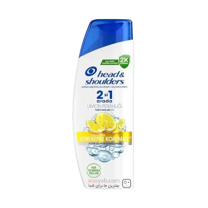 شامپو موی چرب لیمویی 2in1 هد اند شولدرز با خاصیت ضد شوره حجم 330 میل