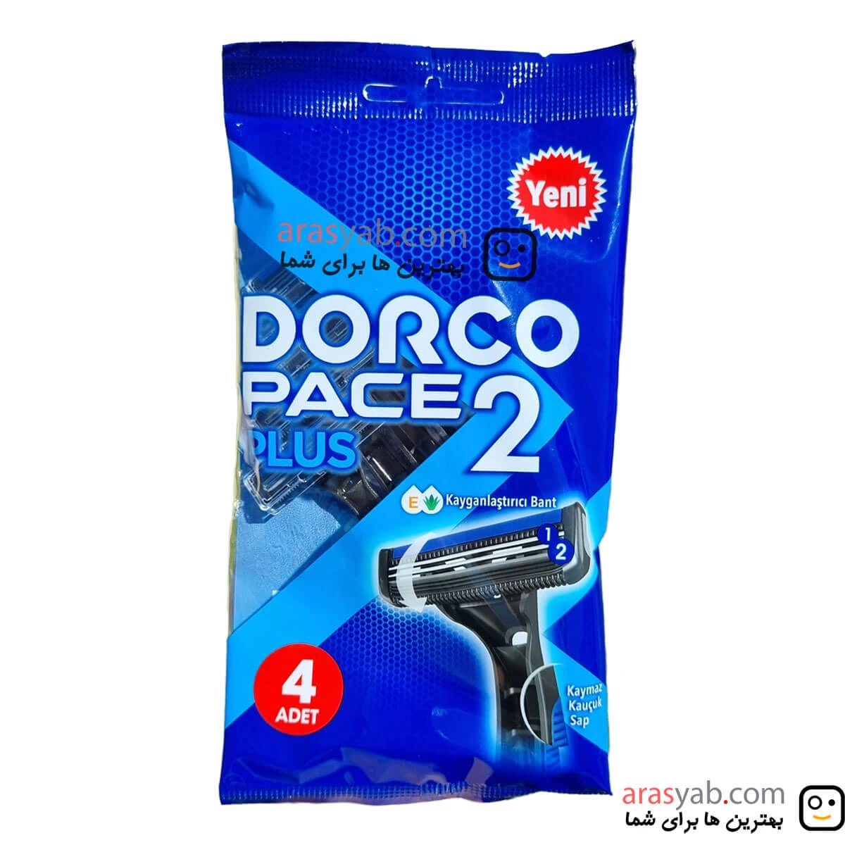 تیغ اصلاح مردانه دورکو دو لبه مدل Dorco Pace 2 Plus بسته 4 عددی