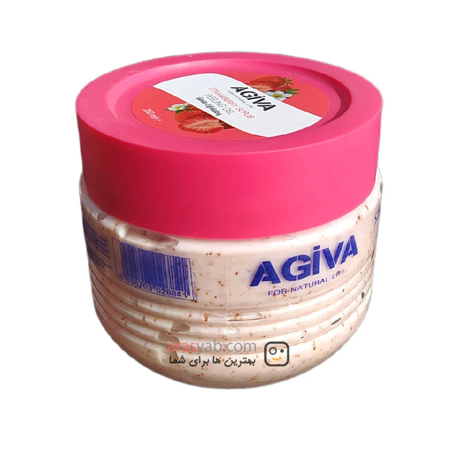 اسکراب کاسه ای صورت آگیوا Agiva با رایحه توت فرنگی حجم 350 میل