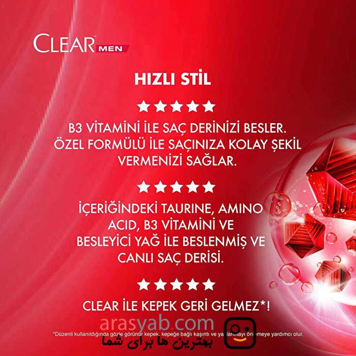 شامپو مردانه کلیر ضد شوره مدل Hızlı Stil 2 in 1 حجم 350 میل