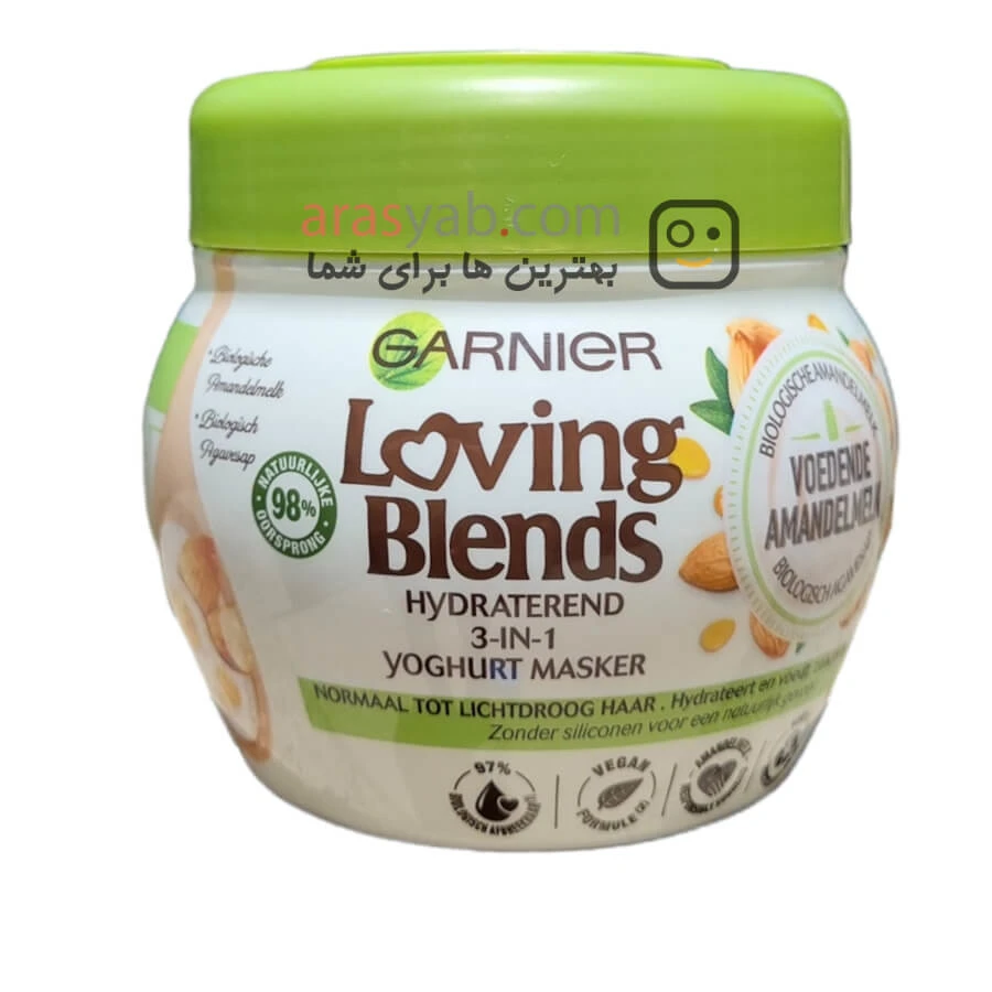 ماسک موی شیر و بادام گارنیر سری Loving Blends حجم 300 میلی