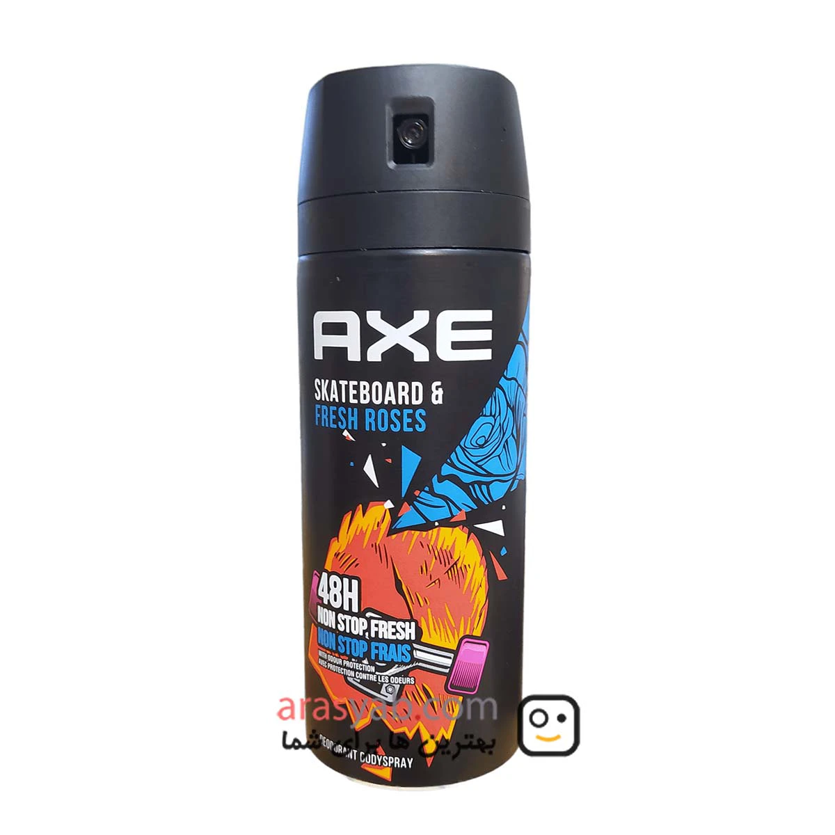 اسپری بدن مردانه آکس Axe مدل Skateboard &amp; Fresh Roses حجم 150 میل