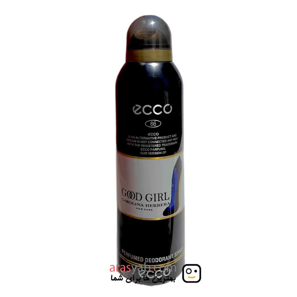 اسپری اکو ECCO مدل گود گرل با رایحه گرم و شیرین و پخش بوی قوی حجم 200 میل