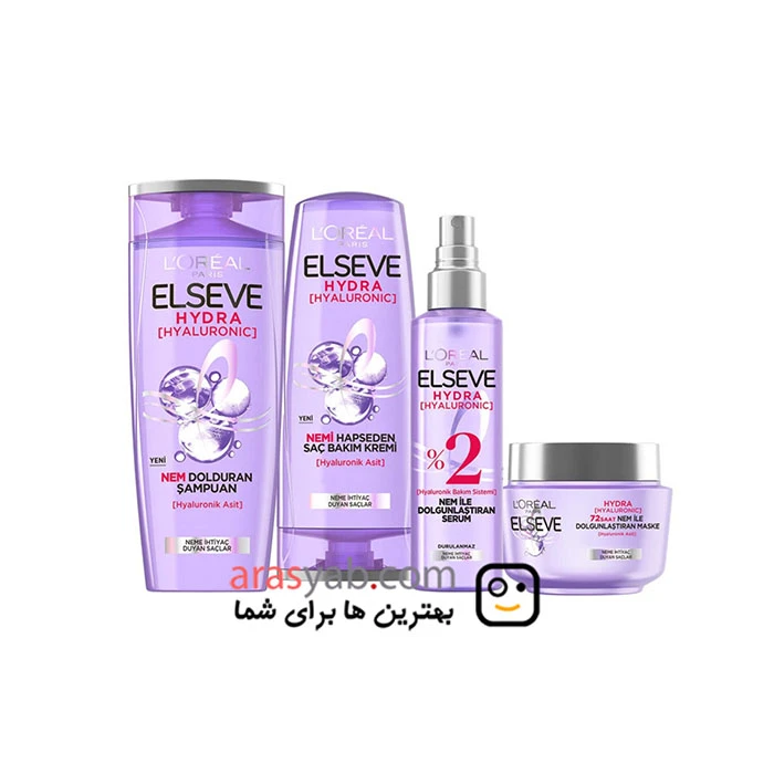 نرم کننده آبرسان مو لورال السیو مدل هیدرا HYDRA حاوی هیالورونیک اسید حجم 175میل