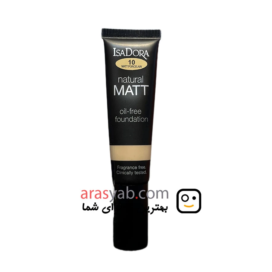 کرم پودر isadora شماره 10 matt procelain فاقد چربی حجم 35 میل
