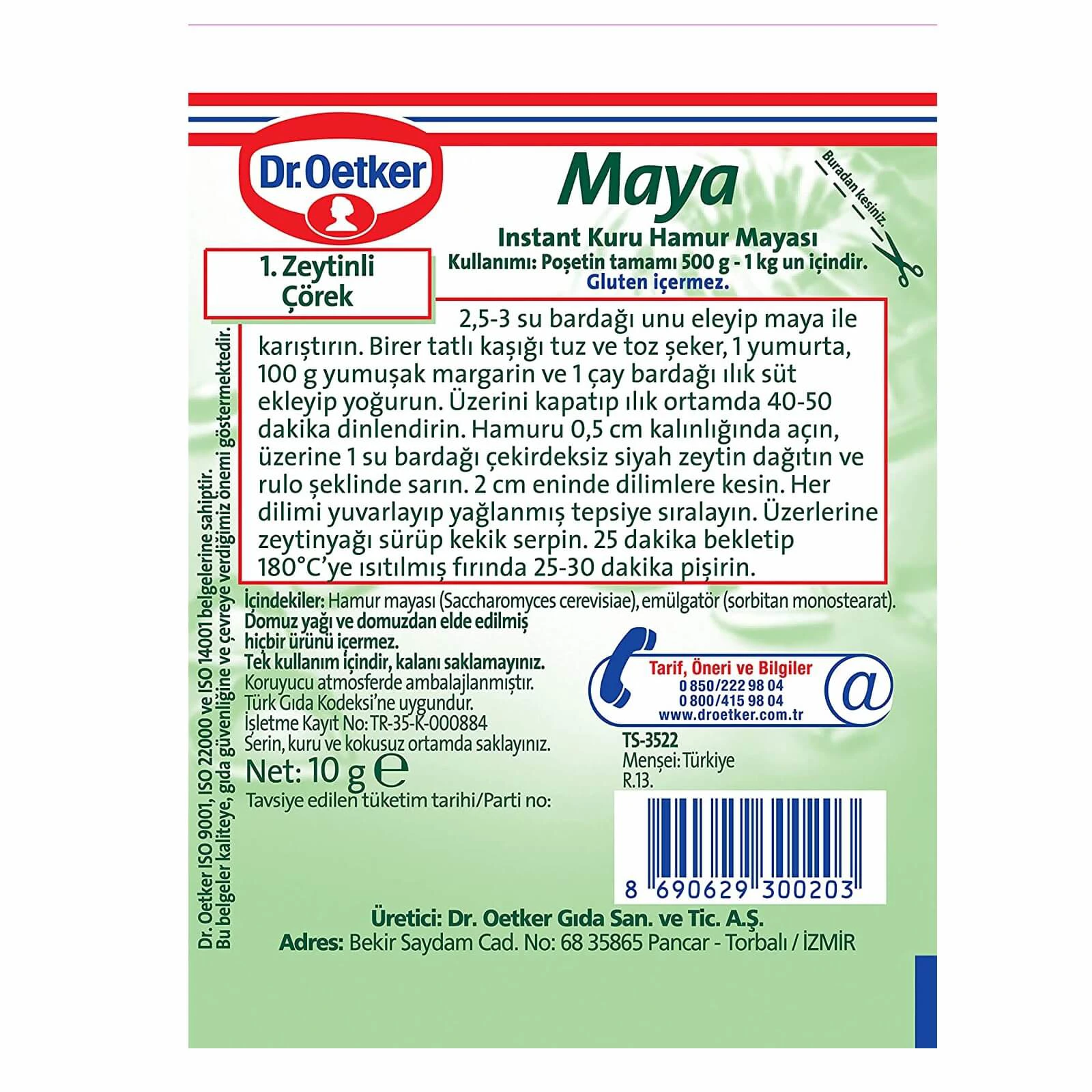 خمیر مایه دکتر اوتکر Dr.Oetker تعداد 3 بسته 10 گرمی