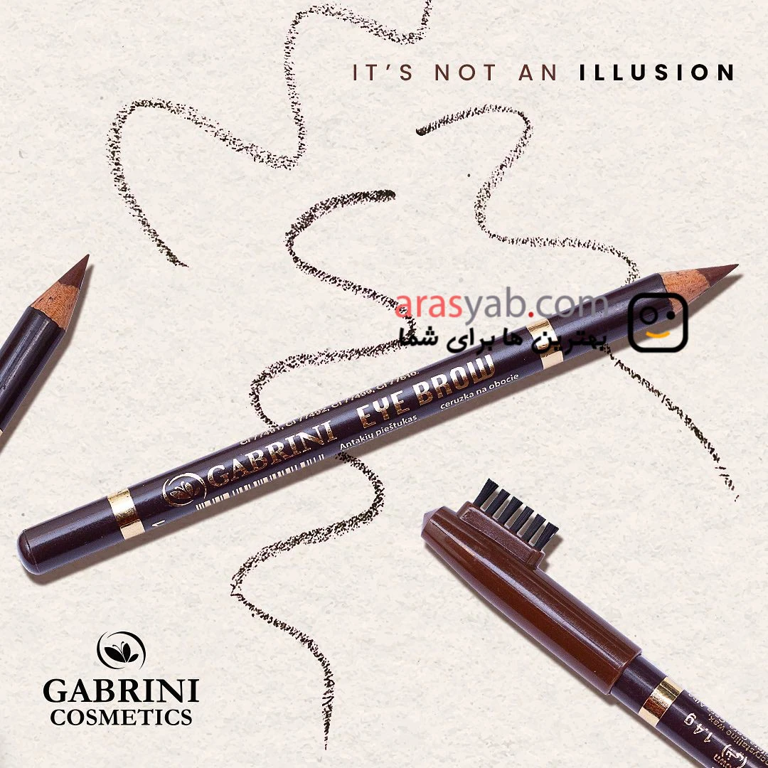 مداد ابرو شماره 106 گابرینی Gabrini رنگ قهوه ای روشن وزن 1.4 گرم