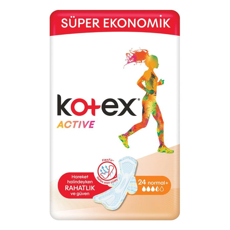 نوار بهداشتی کوتکس kotex مدل ACTIVE سایز نرمال تعداد 22 عدد