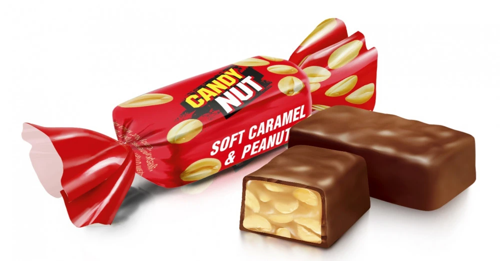 شکلات کاکائویی کندی نات قرمز روشن Candy Nut بسته 1 کیلویی