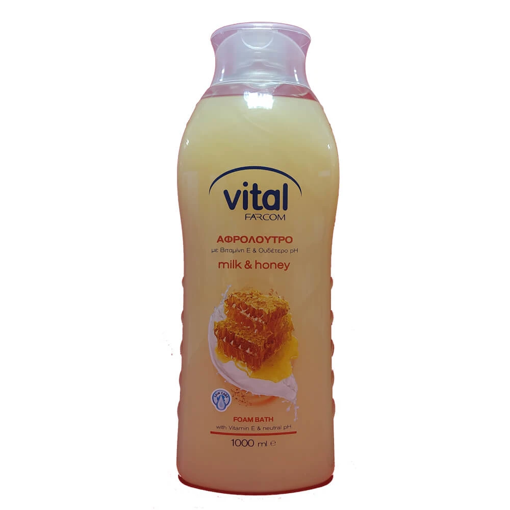 شامپو بدن ویتال vital با رایحه شیر و عسل حجم 1 لیتری