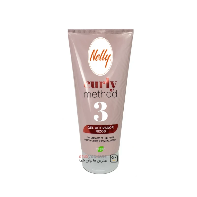 ژل حالت دهنده مو مخصوص موی فر نلی Nelly مدل Curly method حجم 200 میل