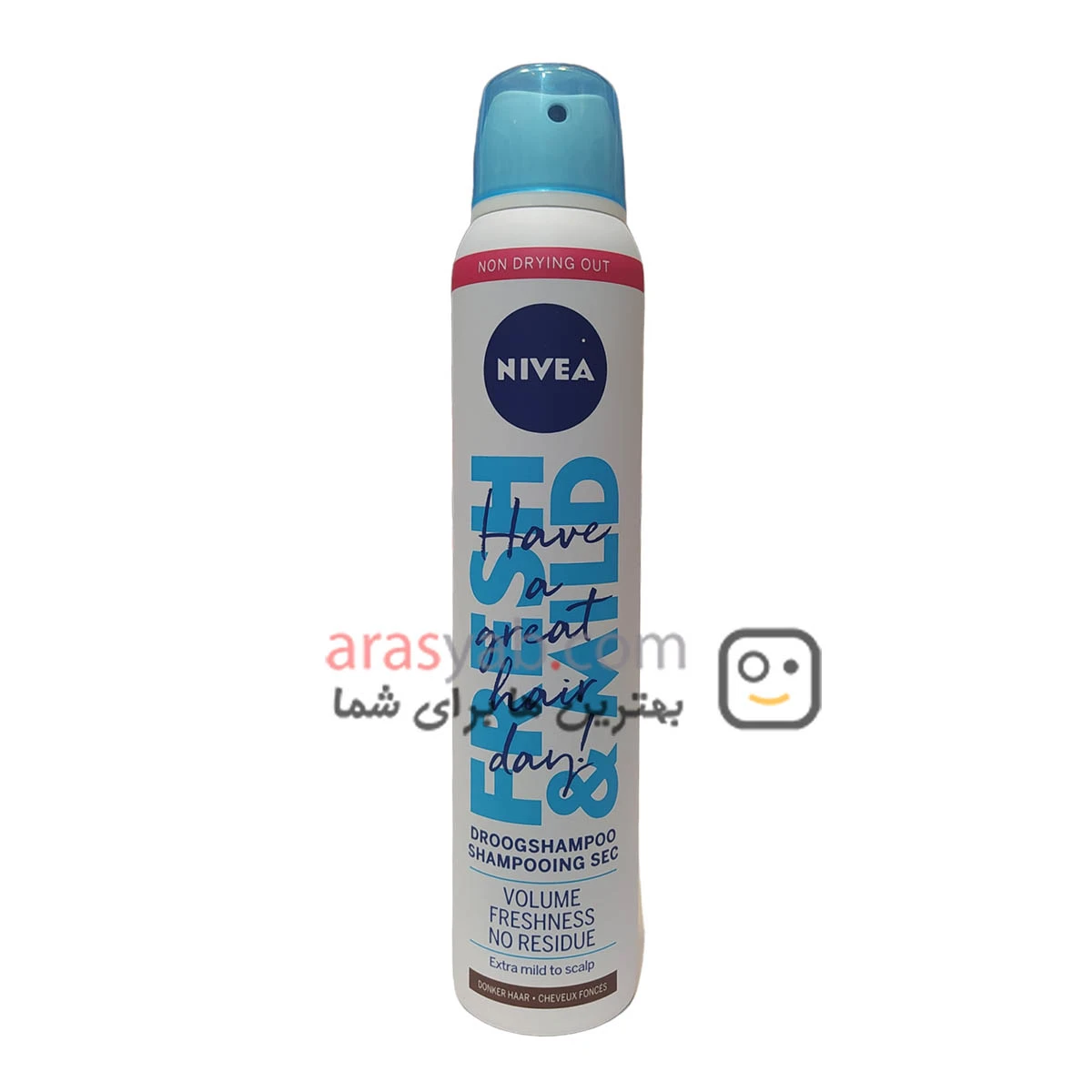 شامپو خشک نیوا برای موهای تیره مدل Fresh &amp; Mild حجم 200 میل