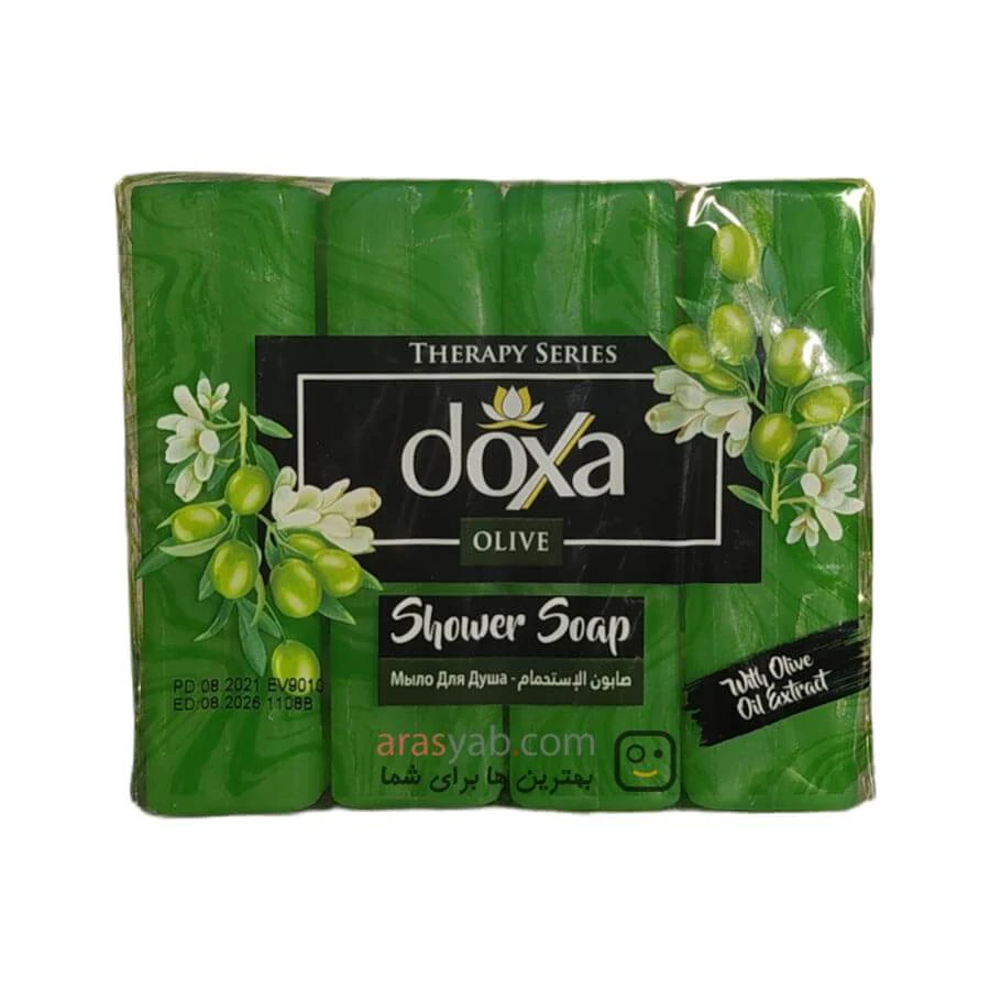 صابون حمام دوکسا Doxa حاوی عصاره روغن زیتون بسته 4 عددی