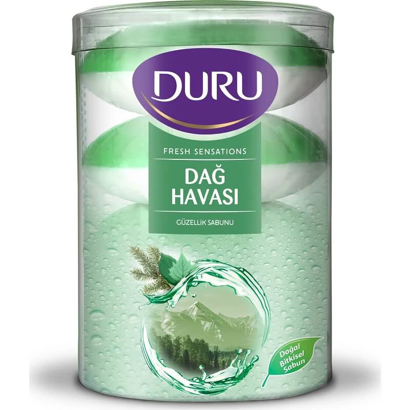 صابون حمام لیوانی دو رنگ هوای کوهستان دورو DURU Dag Havasi بسته 4 عددی