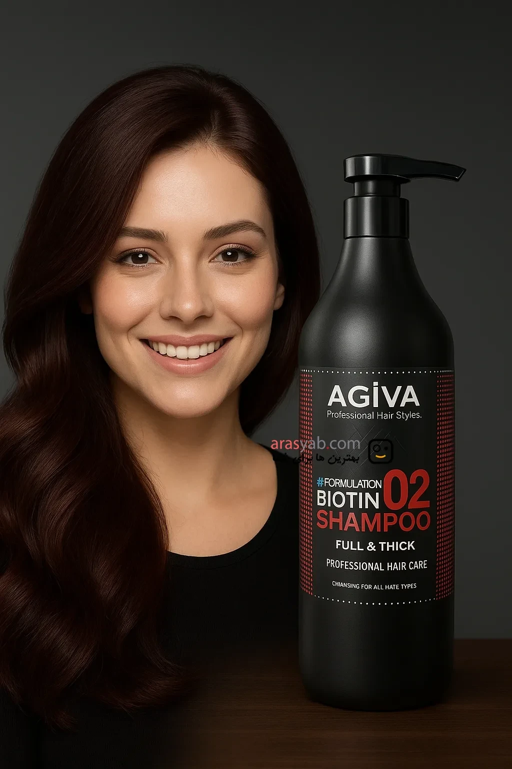 شامپو سر آگیوا مدل Biotin 02 بیوتین مناسب انواع مو حجم 1 لیتر