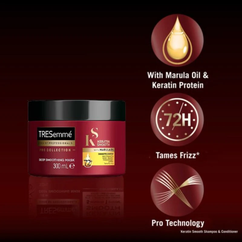 ماسک موی حاوی کراتین ترزمه Tresemme مدل DEEP SMOOTHING حجم 300 میلی