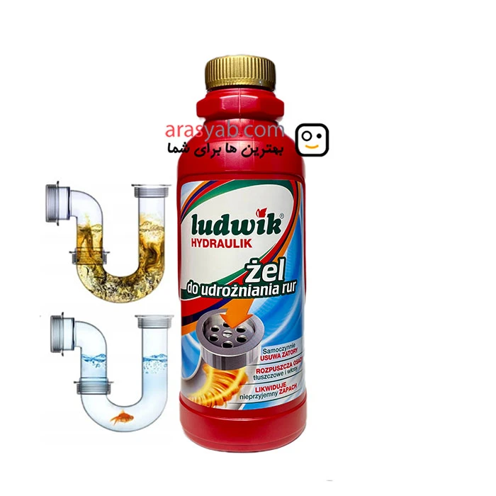 ژل لوله باز کن لودویک Ludwik هیدرولیک حاوی هیدروکسید سدیم حجم 500 میل
