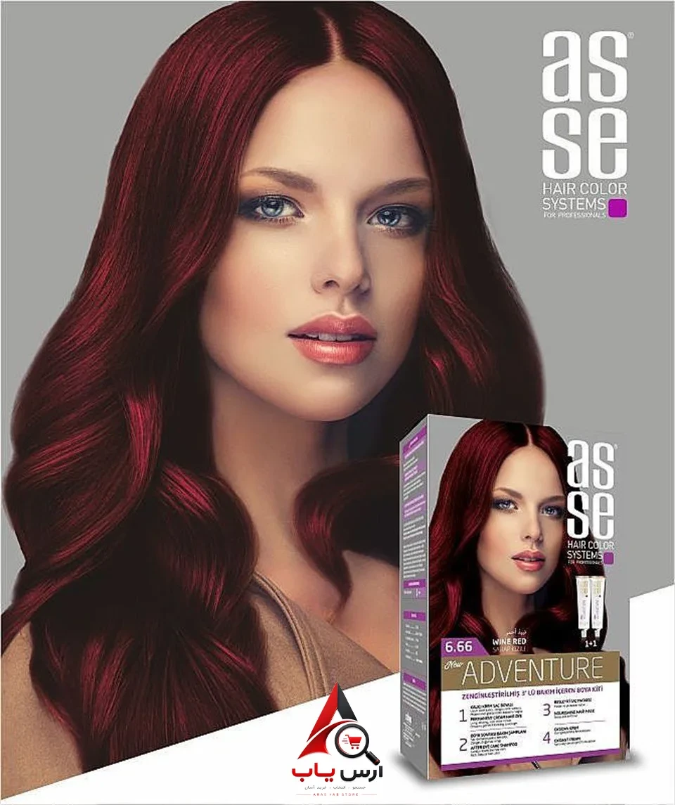رنگ مو شماره 6.66 آسه ASSE سری Adventure رنگ شراب قرمز Wine Red
