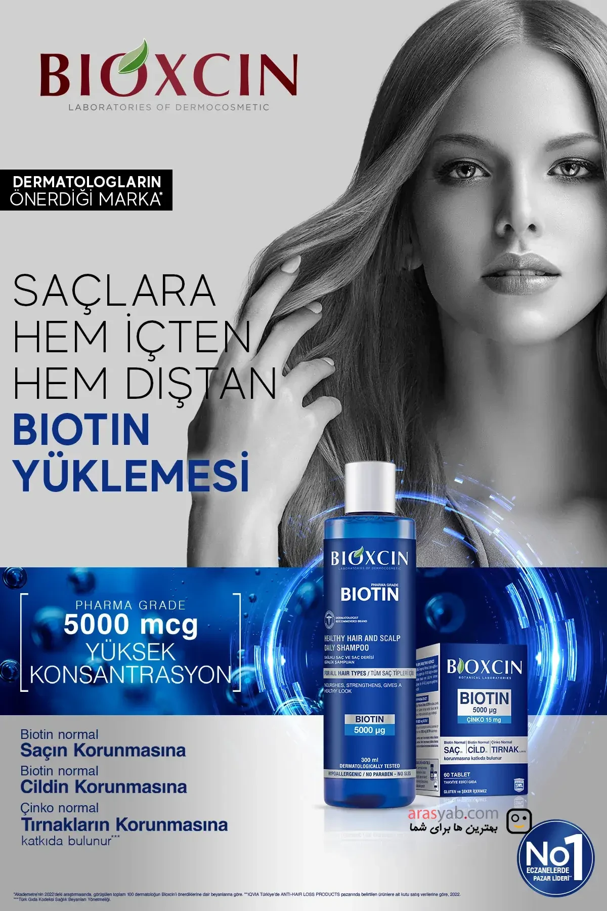 شامپو بیوکسین بیوتین ضدریزش مدل AQUA THERMAL حجم 300 میل