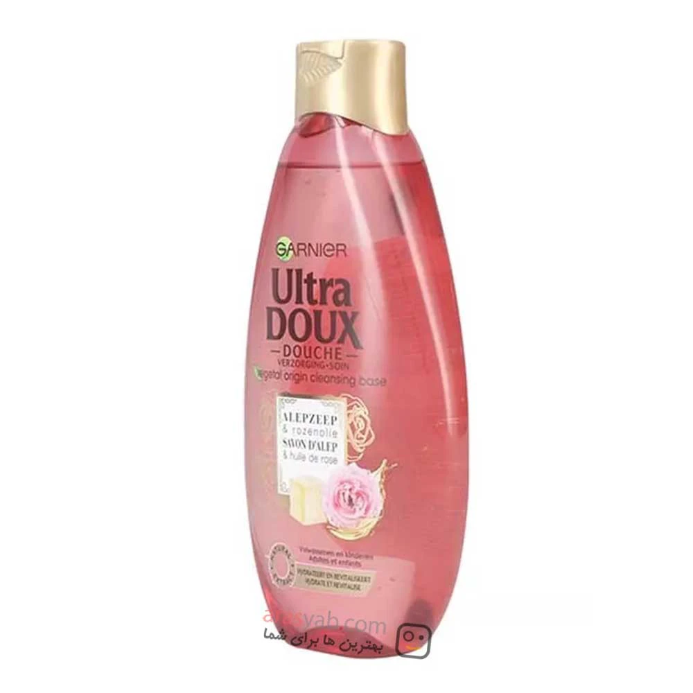 شامپو بدن گارنیر Garnier Ultra Dolce اصل فرانسه حاوی عصاره گل سرخ حجم 500 میلی