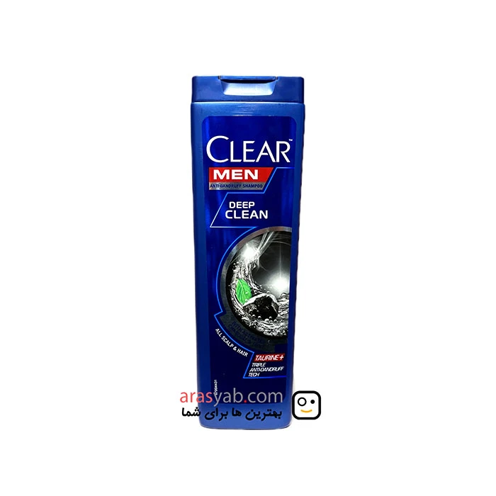 شامپو کلیر زغالی اصل فرانسه مدل deep clean حاوی زغال فعال و نعناع حجم 400 میل