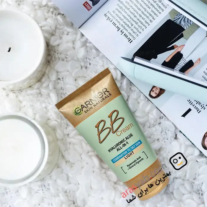 بی بی کرم پوست چرب گارنیر 5in1 رنگ روشن با SPF 25 حجم 50 میل