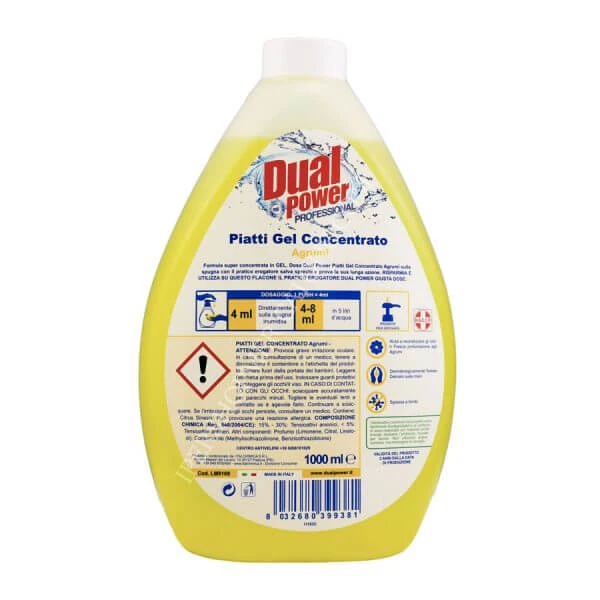 مایع ظرفشویی Dual Power مدل Piatti با عصاره مرکبات حجم 1 لیتر