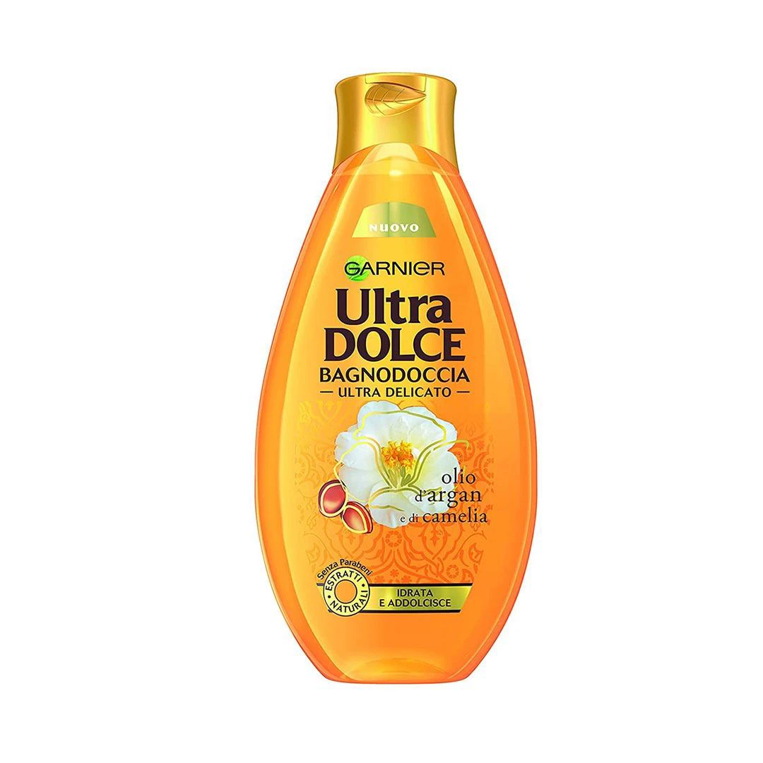 شامپو بدن روغن آرگان و گل کاملیا گارنیر مدل ULTRA DOLCE حجم 500 میلی