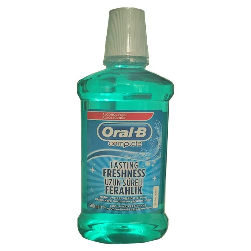 دهان شویه اورال بی Oral B بدون الکل مدل Lasting Freshness حجم 500 میل