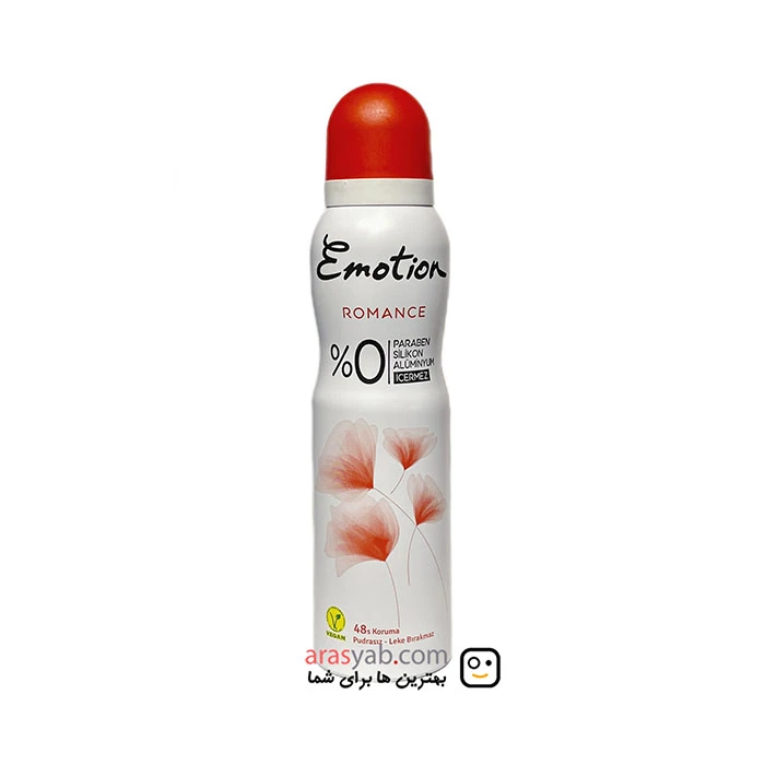 اسپری بدن ایموشن Emotion مدل رومنس Romance بدون آلومینیوم حجم 150 میل