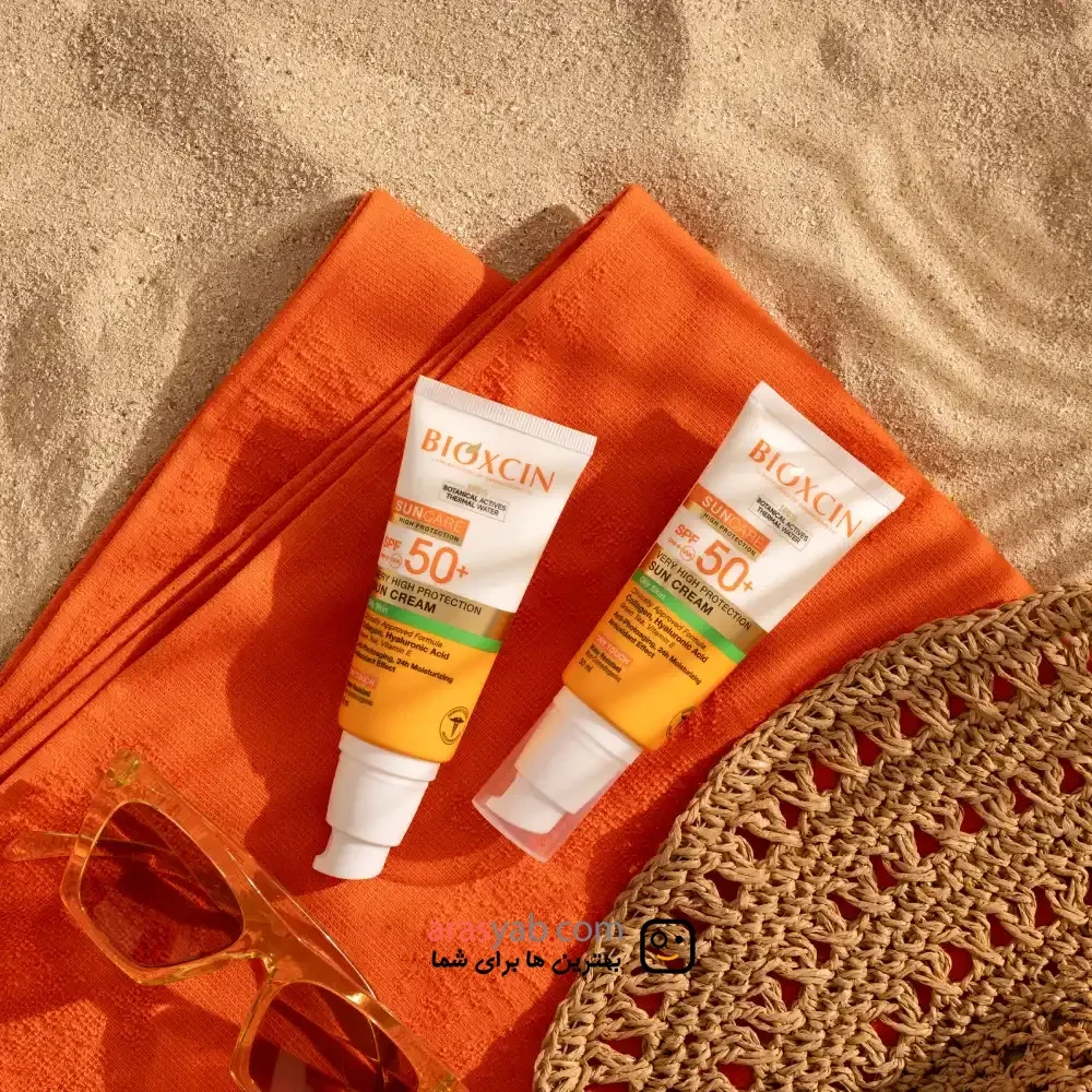 ضد آفتاب بی رنگ پوست چرب بیوکسین Bioxcin با spf 50 حجم 50 میل