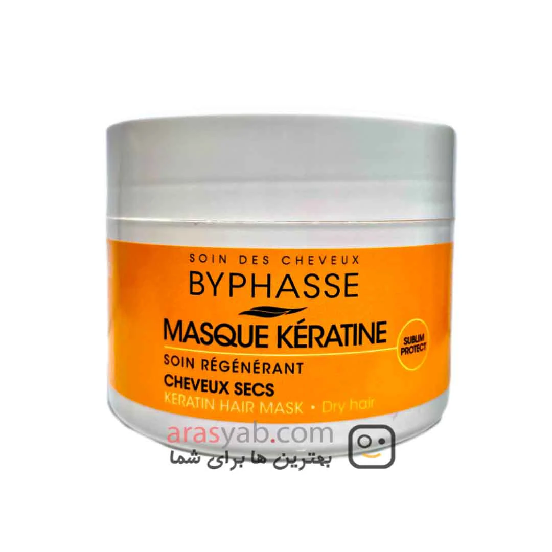 ماسک موی کراتین بایفاس byphasse درمان و بازسازی مو های خشک حجم 250 میل