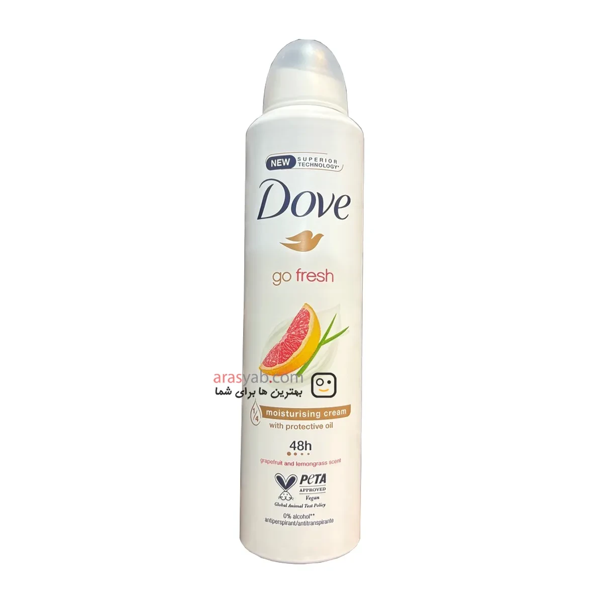 اسپری ضدتعریق زنانه داو DOVE رایحه گریپ فروت و علف لیمو حجم 250 میل