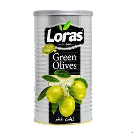 زیتون سبز باهسته لوراس Loras وزن 1300 گرم
