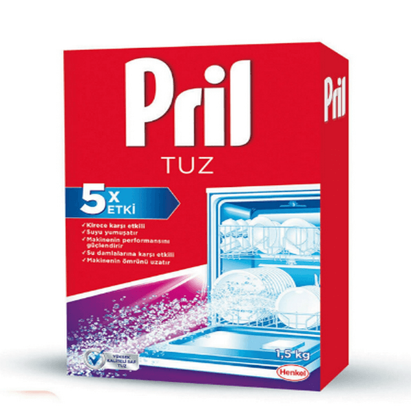 نمک مخصوص ماشین ظرف شویی 5 کاره Pril حجم 1.5 کیلو