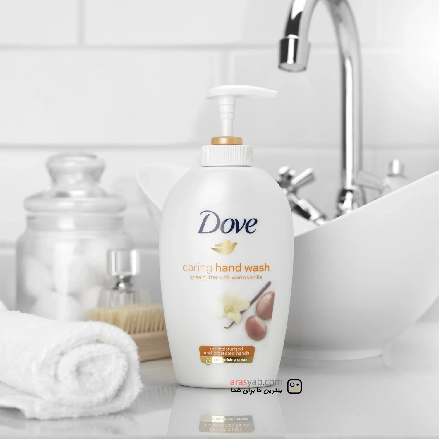مایع دستشویی کرمی داو Dove با رایحه شی باتر و وانیل حجم 250 میلی
