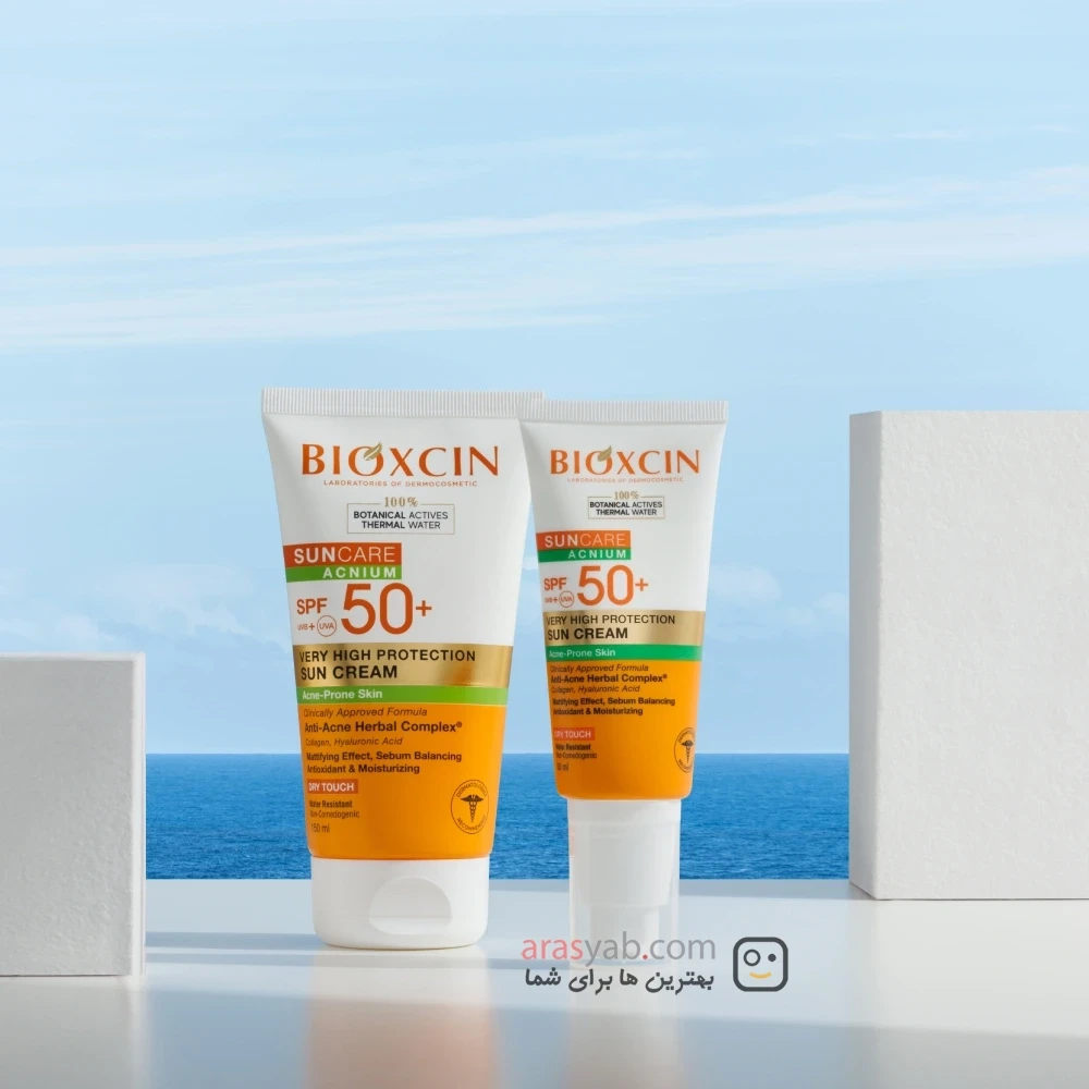 کرم ضد آفتاب بیوکسین بی رنگ برای پوست های مستعد آکنه با spf50 حجم 50 میل