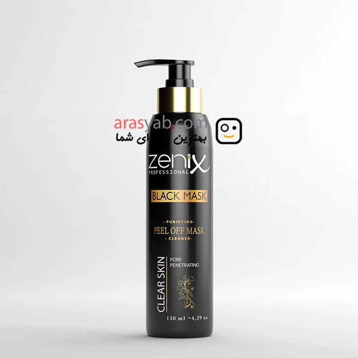 ماسک صورت زغال زنیکس zenix مدل clear skin لایه بردار پوست حجم 130 میل