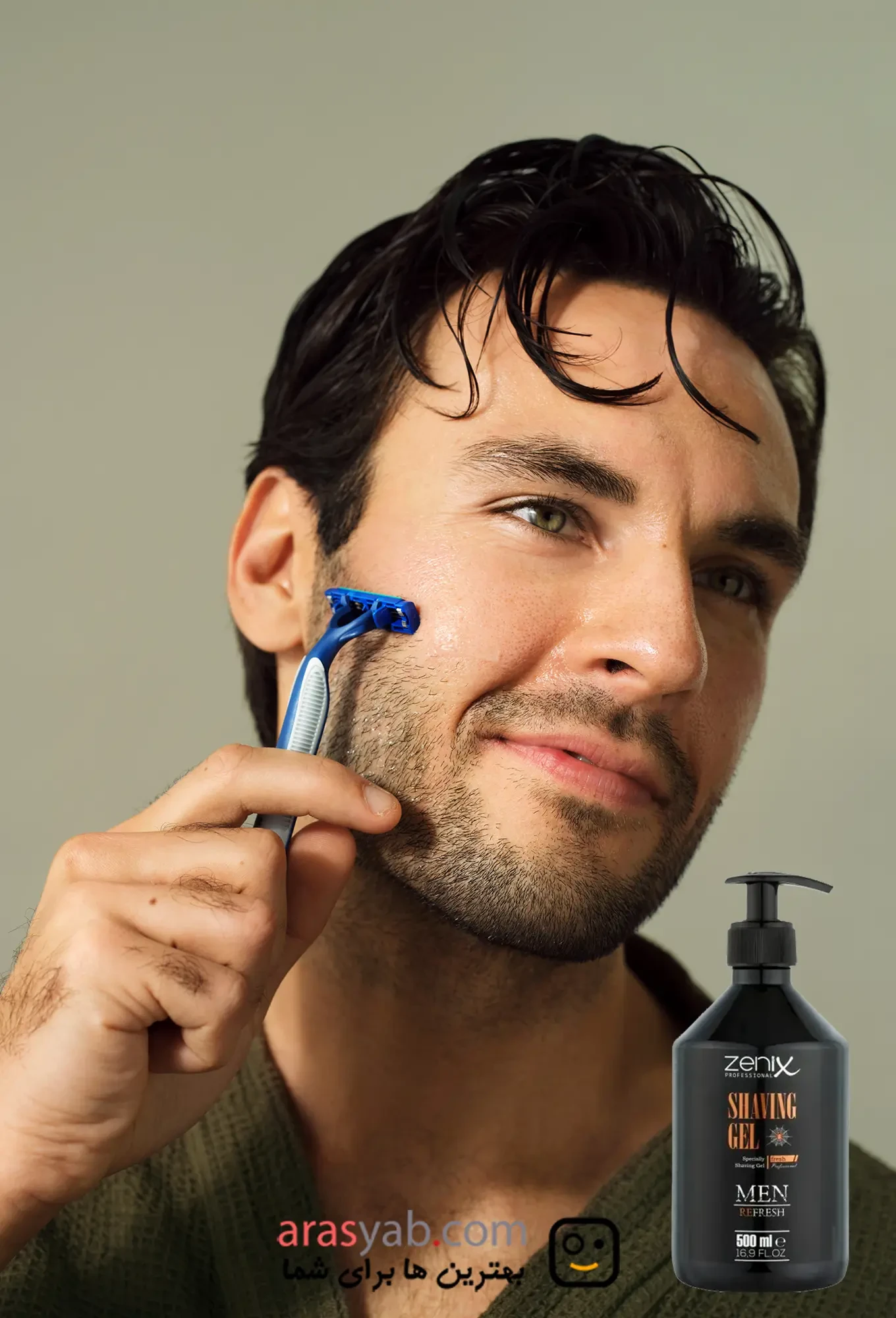 ژل اصلاح صورت مردانه زنیکس Zenix مدل moisturizing حجم 500 میل
