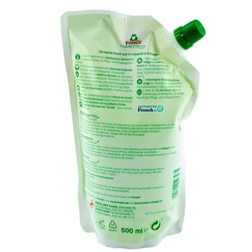 مایع دستشویی Frosch پاکتی با رایحه آلوئه ورا حجم 500 میلی